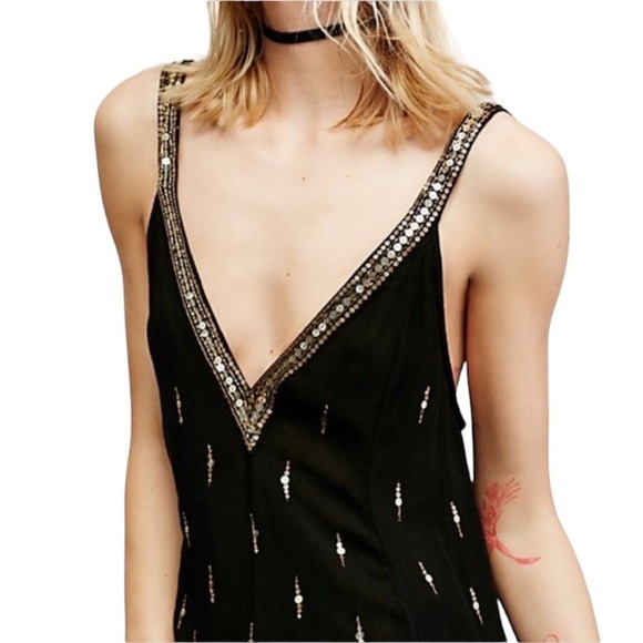 Free People Intimately Rising Sun Sequin Mini Dress Tunic Size Small - Picture 4 of 12